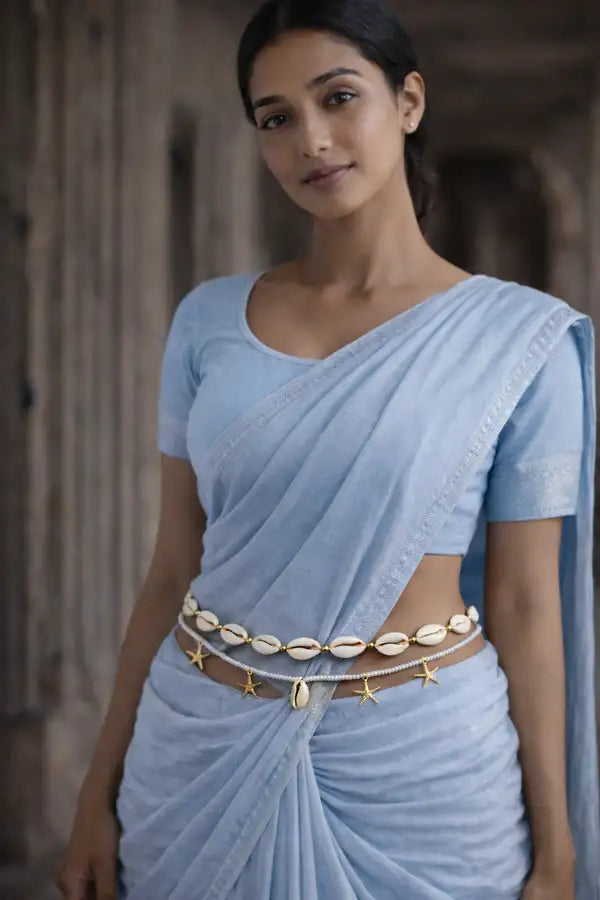 Bohemian Dual-Layered Cowrie Shell Waist Chain | Kamarband