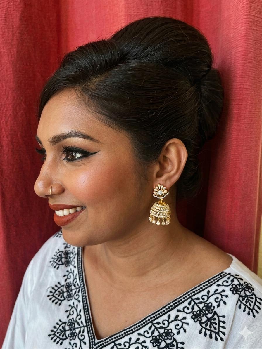 Gold Plated Cz Jhumka | Traditional Indian Bell Drop Bridal Statement Jewelry