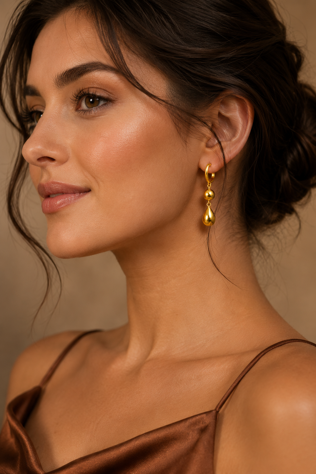 Antique Gold Pearl And Green Emerald Jhumka Earrings