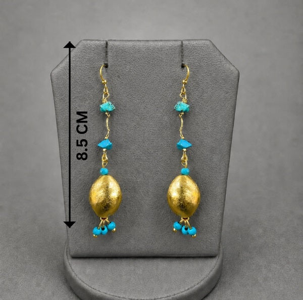 Bohemian Turquoise blue Gemstone Pendant Set suitable for all occasions,traditional and western wear