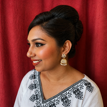 Luxury American Diamond Bell Drop Jhumkis in Gold Finish