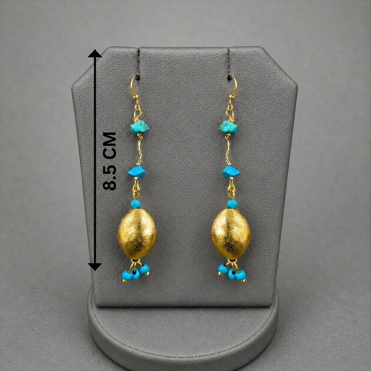 Bohemian Turquoise blue Gemstone Pendant Set suitable for all occasions,traditional and western wear
