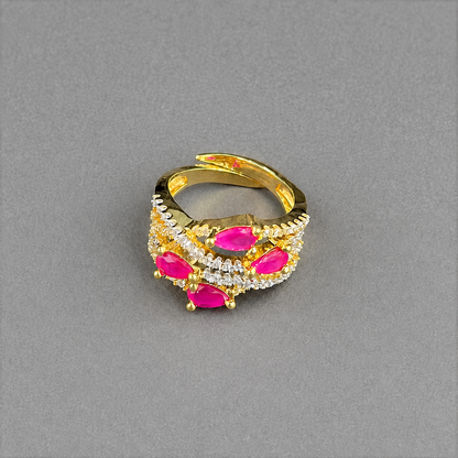 Adjustable Luxury Pear-Cut CZ Statement Ring for Women