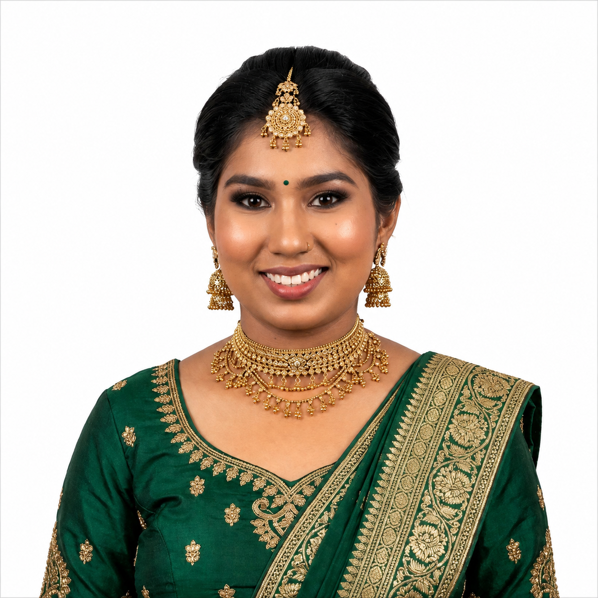 Heavy Traditional Gold Choker Set - Ethnic Bridal Jewelry