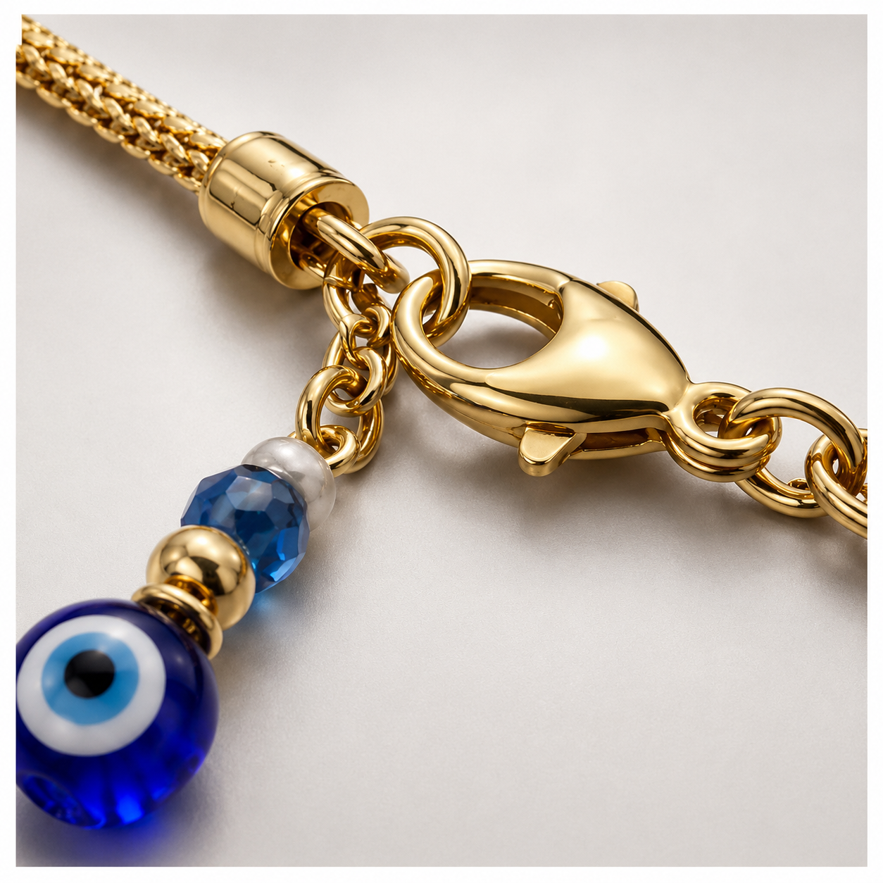 Minimal 14K Gold Plated Evil Eye Anklet | Protective Charm