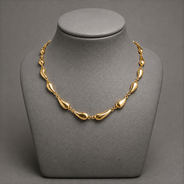 Sleek Teardrop Link Chain | Gold-Plated Contemporary Necklace