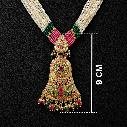 Heritage Jadau Pearl Multi-Strand Necklace Set - Gold Tone
