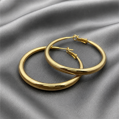 Classic Gold Plated Hoops | Indo-Western Everyday Earrings