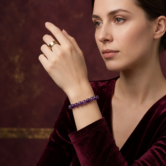 Lavender Amethyst Crystal Bracelet | Calming Healing Gemstone