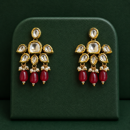 Premium Uncut Kundan & Ruby Choker Necklace Set