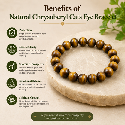 Healing Crystal Cat's Eye Bracelet | Protection & Good Fortune
