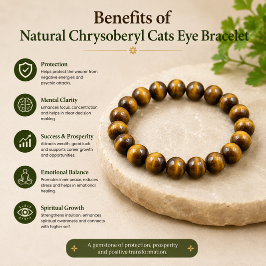 Natural Chrysoberyl Cats Eye Bracelet | 8Mm Protection And Luck Crystal Beaded Jewelry