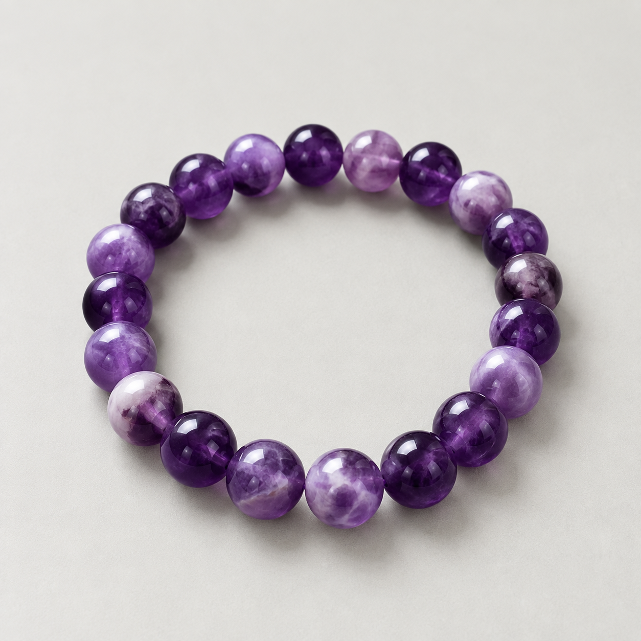 Lavender Amethyst Crystal Bracelet | Calming Healing Gemstone
