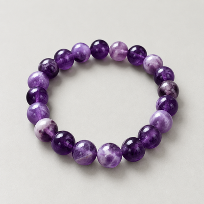 Lavender Amethyst Crystal Bracelet | Calming Healing Gemstone