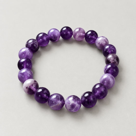 Lavender Amethyst Crystal Bracelet | Calming Healing Gemstone