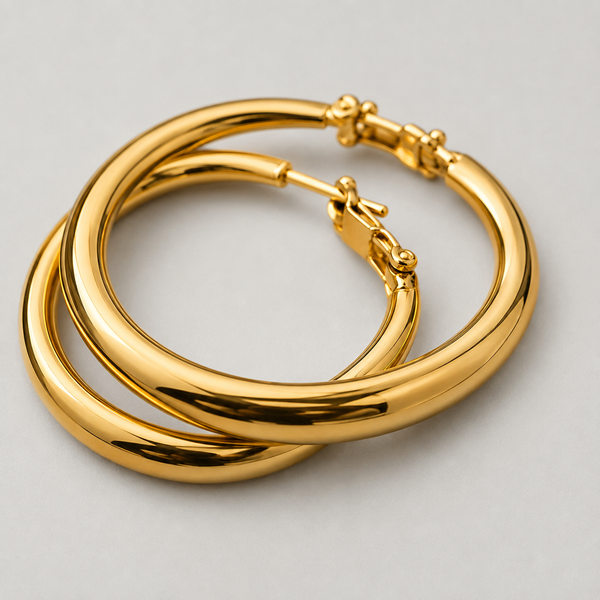 Classic Gold Plated Hoops | Indo-Western Everyday Earrings