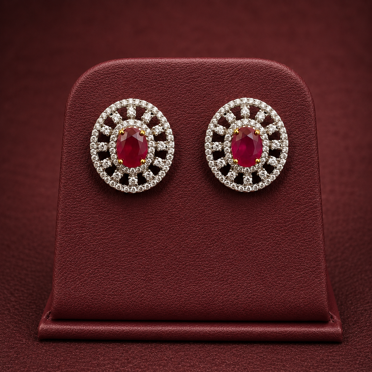 Gold-Tone Ganesha Pendant Set with Ruby & American Diamonds