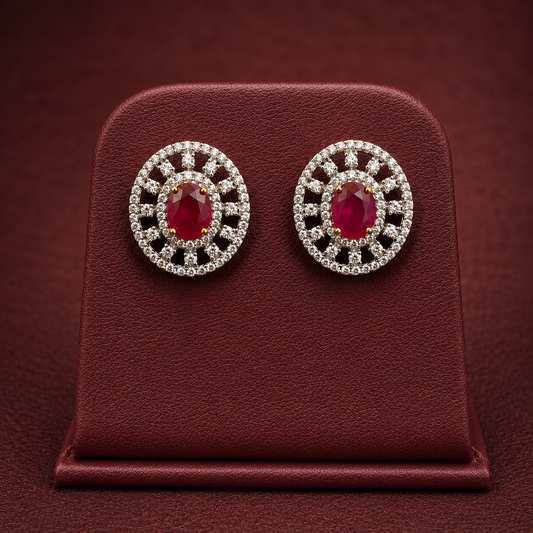 Gold-Tone Ganesha Pendant Set with Ruby & American Diamonds