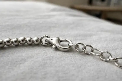 Minimal Oxidized Silver Leaf Charm Anklet (Set of 2)