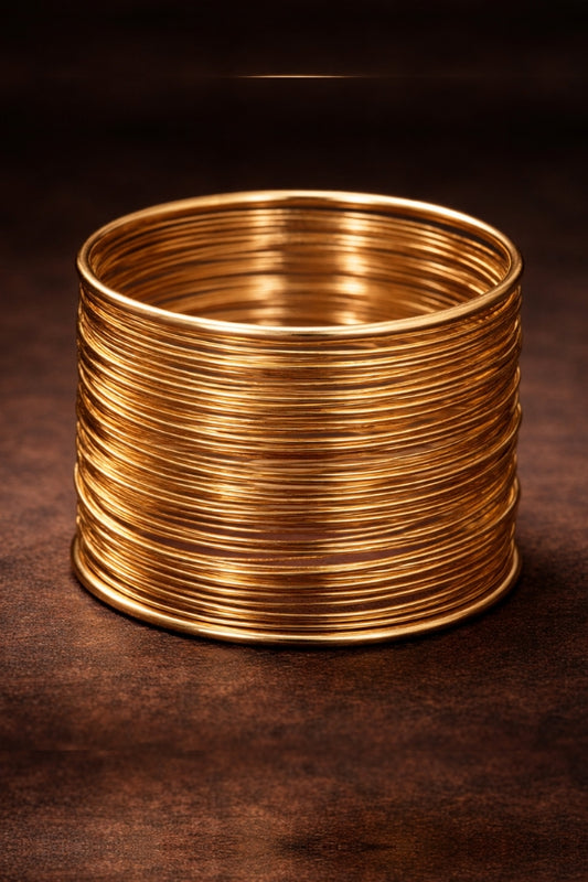 Extra Wide Gold Wire Cuff Bracelet | Bold Bohemian Statement Jewelry