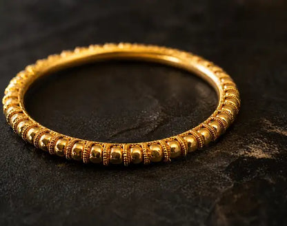 Elegant Gold-Plated Traditional Bangles (Sizes 2/4, 2/6, 2/8)