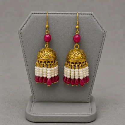 Luxury American Diamond Bell Drop Jhumkis in Gold Finish