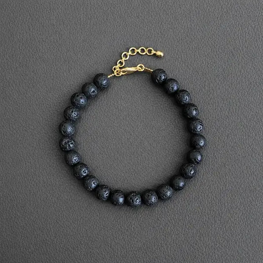 Natural Black Lava Rock Aromatherapy Diffuser Bracelet